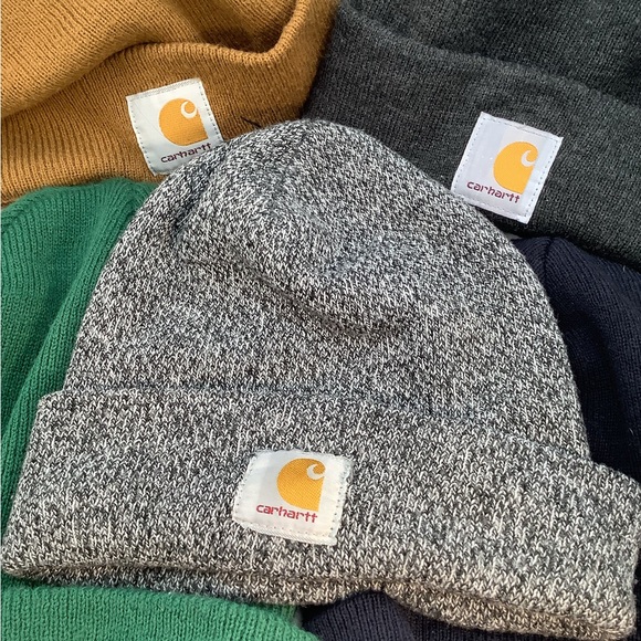 Carhartt Beanie Lot of 5 Brown, Black, Green, Blue, Grey Cuffed Hats - Picture 11 of 11